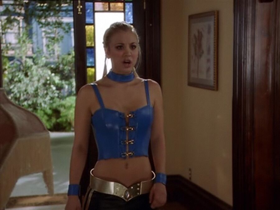Free porn pics of Kaley Cuoco - Charmed Blue Leather 11 of 18 pics
