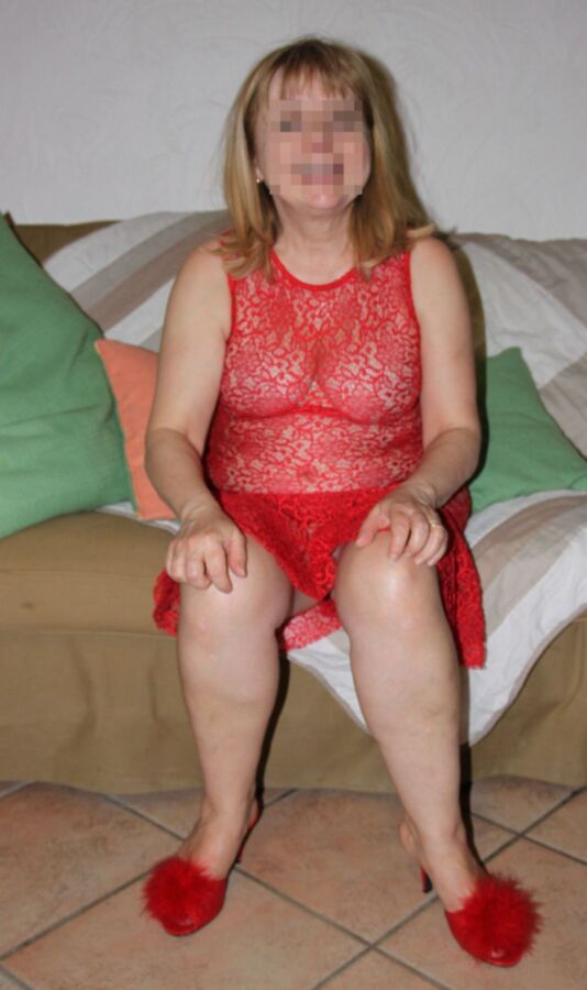 Free porn pics of Mature Slut Julia in Red Lace Dress 15 of 25 pics