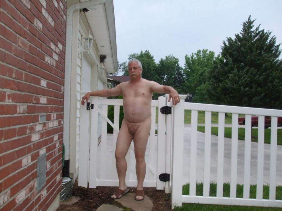 Free porn pics of My wife and I naked outside our home 12 of 15 pics