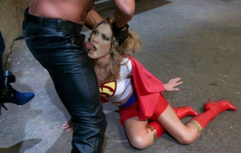 Free porn pics of celeb Hilary Duff as Supergirl peril blowjob oral femdom tits 2 of 2 pics