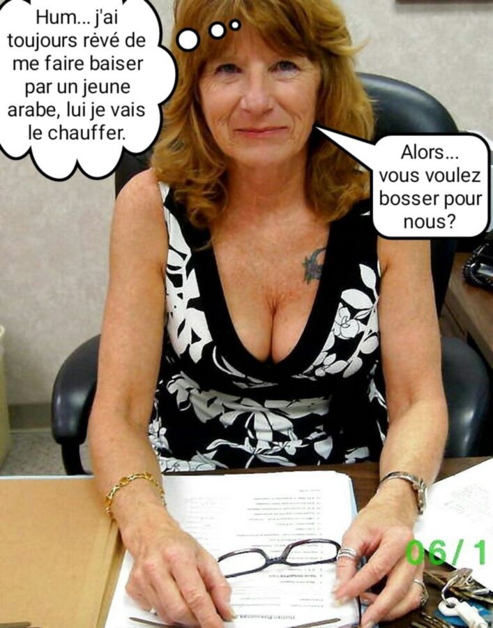 Free porn pics of french caption (Français) la secretaire kiff les arabes 2 of 5 pics