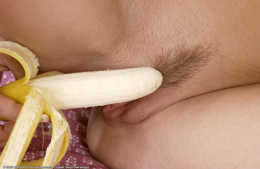 Free porn pics of Kari - sexy blonde in white socks masturbating with banana 12 of 62 pics