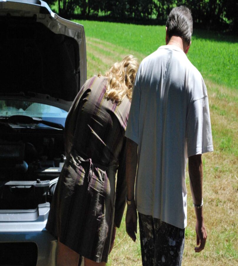 Free porn pics of Slave broke down with his car. 4 of 38 pics