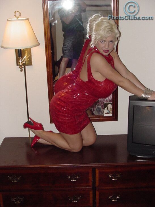 Free porn pics of Sarenna Lee red dressi and heels 5 of 53 pics