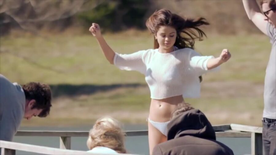 Free porn pics of Selena Gomez Inflates Tiny White Poka Dot String Bikini 12 of 15 pics