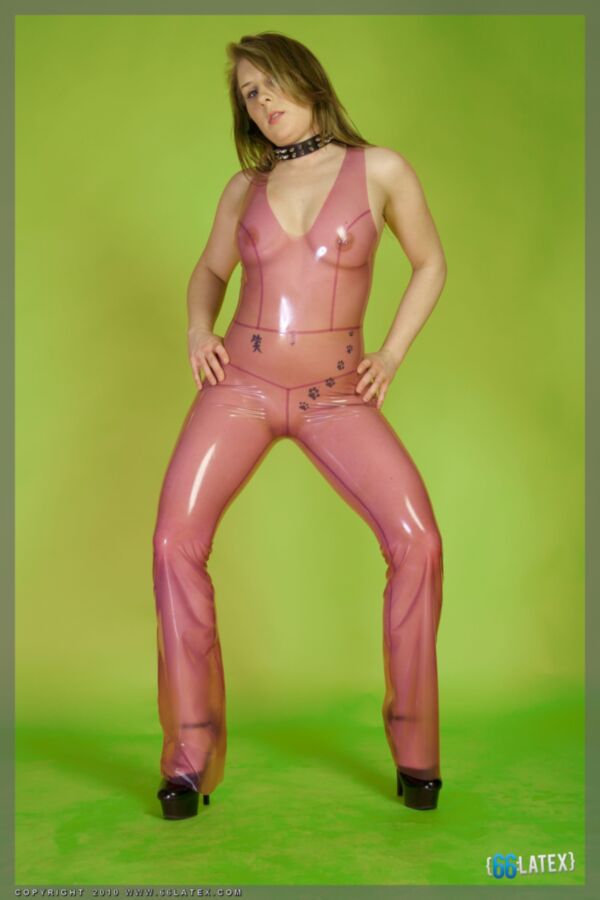 Free porn pics of Cunt in pink transparent Rubber, Latex  5 of 66 pics