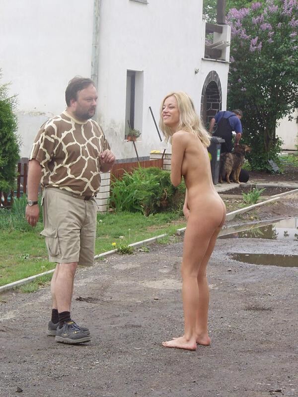 Free porn pics of Blonde Babe Paraded Naked & Barefoot Outdoors 13 of 27 pics