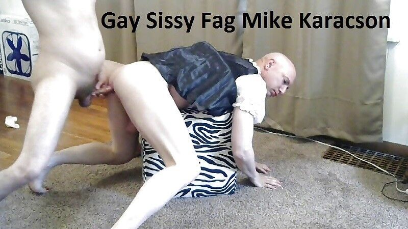 Free porn pics of Fag Sissy Mike Karacson receives anal bareback crossdressing 5 of 7 pics
