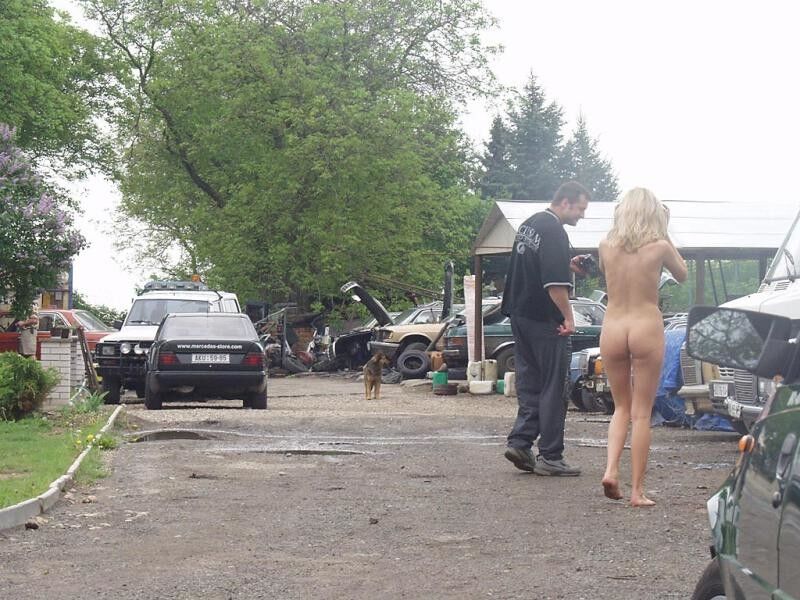 Free porn pics of Blonde Babe Paraded Naked & Barefoot Outdoors 6 of 27 pics