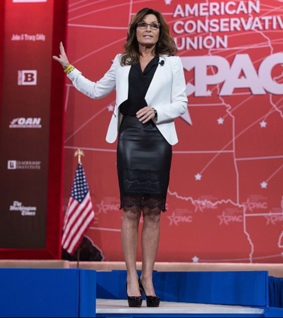 Free porn pics of Sarah Palin -  Sexy Tight Leather Skirt 15 of 16 pics
