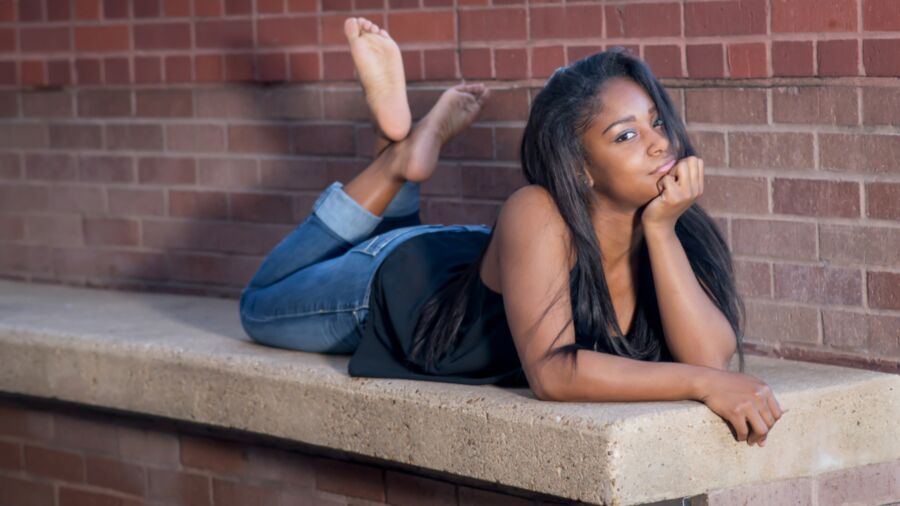 Ebony shared long hair feet