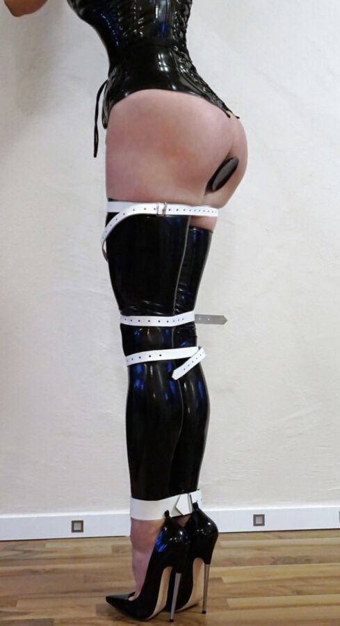 Shemale slave pierced heels collar master