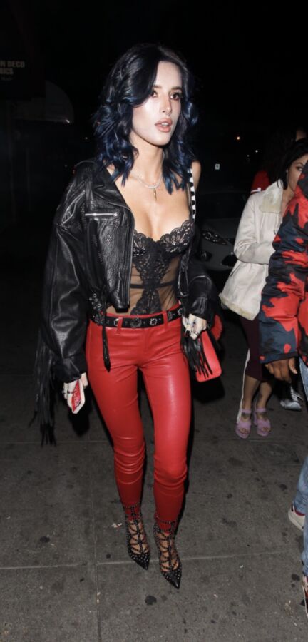 Free porn pics of Bella Thorne going to party in Red Leather pants 19 of 41 pics