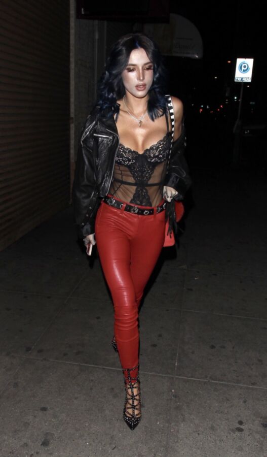 Free porn pics of Bella Thorne going to party in Red Leather pants 22 of 41 pics
