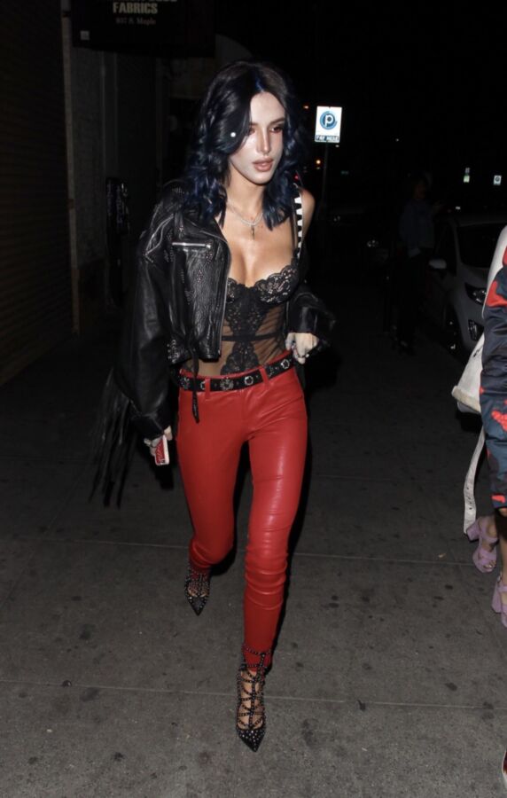 Free porn pics of Bella Thorne going to party in Red Leather pants 21 of 41 pics