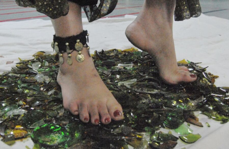 Free porn pics of Barefoot Cecilia: Belly Dancing Barefoot On Broken Glass 15 of 15 pics