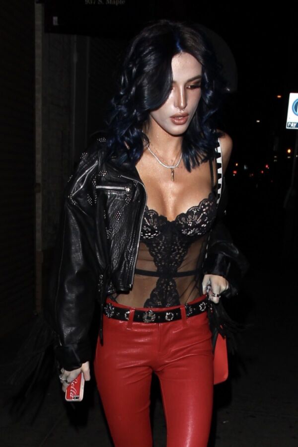 Free porn pics of Bella Thorne going to party in Red Leather pants 13 of 41 pics