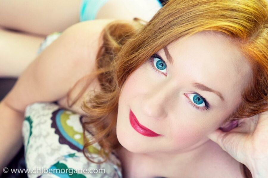 Free porn pics of Chloe Morgane-Redhead sexy cutie blue pantie 1 of 39 pics