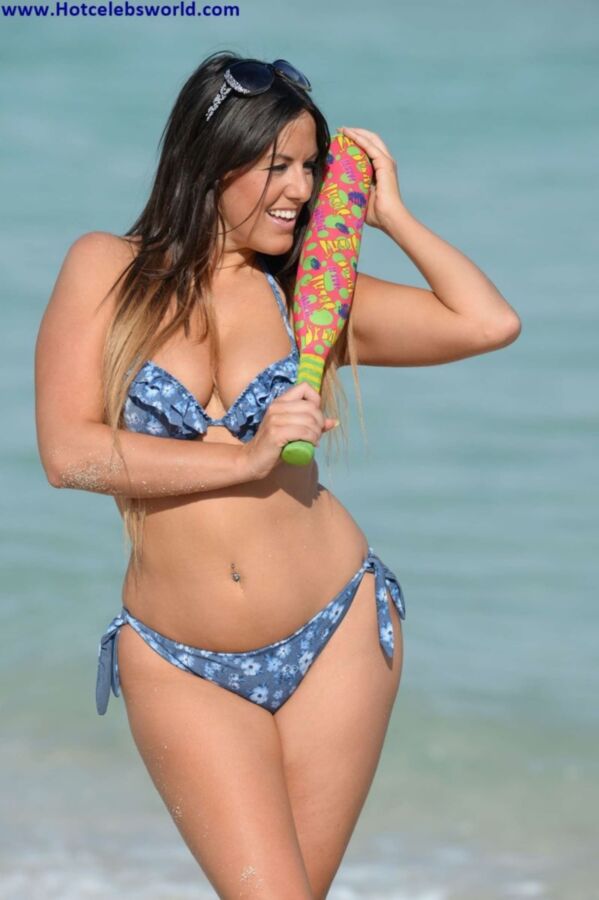 Free porn pics of Claudia Romani in a Blue Tiny Bikini in Miami 3 of 27 pics