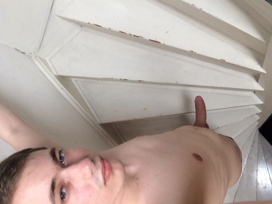 Free porn pics of Teen slut selfie nude boy on stairs 14 of 26 pics