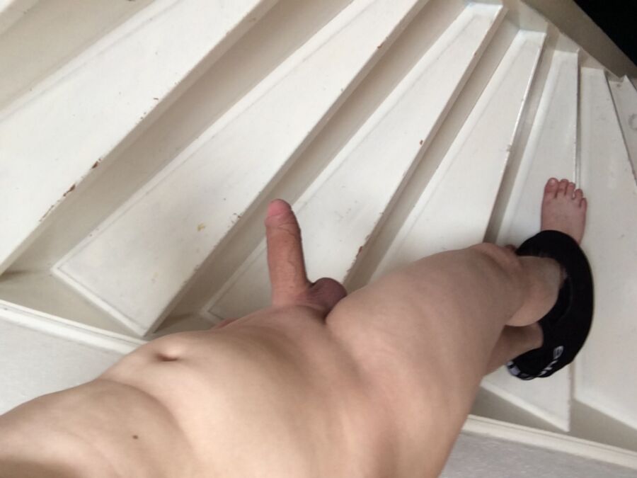 Free porn pics of Teen slut selfie nude boy on stairs 16 of 26 pics