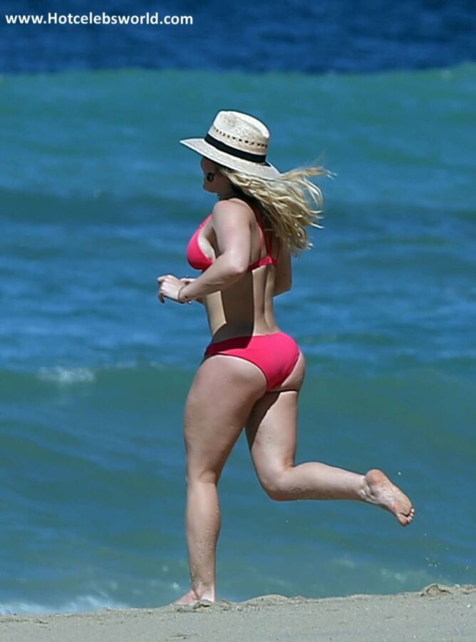 Free porn pics of Hilary Duff in Red Bikini on the beach in Mexico 24 of 76 pics