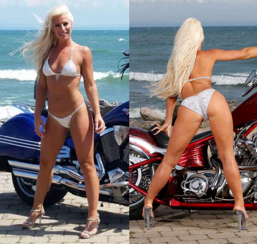 Free porn pics of Sarah Tiny Sliver String Bikini Motorcycle 9 of 15 pics