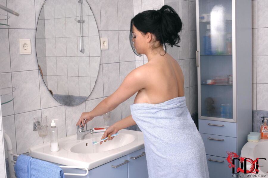 Free porn pics of Chubby Shione spoils her boyfriend in the bathroom 4 of 115 pics