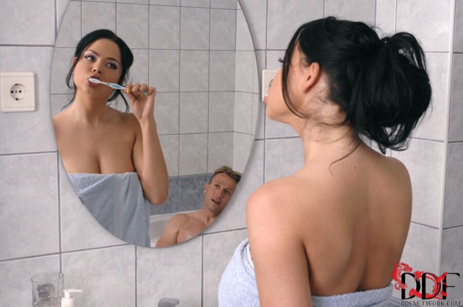 Free porn pics of Chubby Shione spoils her boyfriend in the bathroom 2 of 115 pics