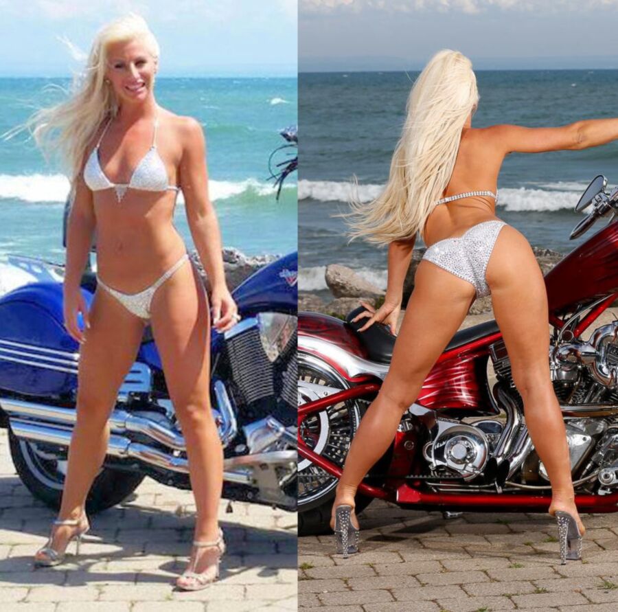 Free porn pics of Sarah Tiny Sliver String Bikini Motorcycle 2 of 15 pics