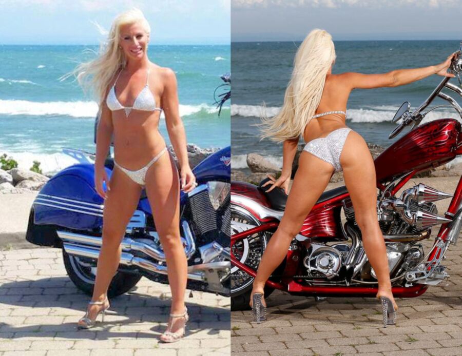 Free porn pics of Sarah Tiny Sliver String Bikini Motorcycle 12 of 15 pics