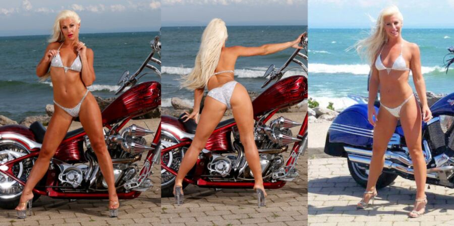 Free porn pics of Sarah Tiny Sliver String Bikini Motorcycle 15 of 15 pics