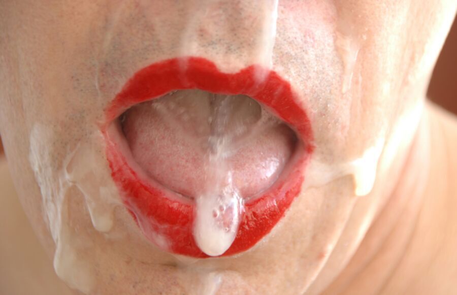 Free porn pics of My red lips covert in warm and sticky cum. 7 of 20 pics