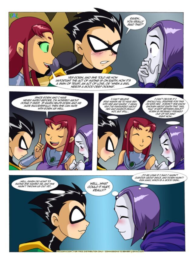 Free porn pics of Teen Titans Comic - Starfire and Raven Share Robin 6 of 13 pics