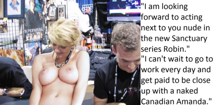 Free porn pics of Graphic Novel Amanda Tapping bares her bum in public. 15 of 277 pics