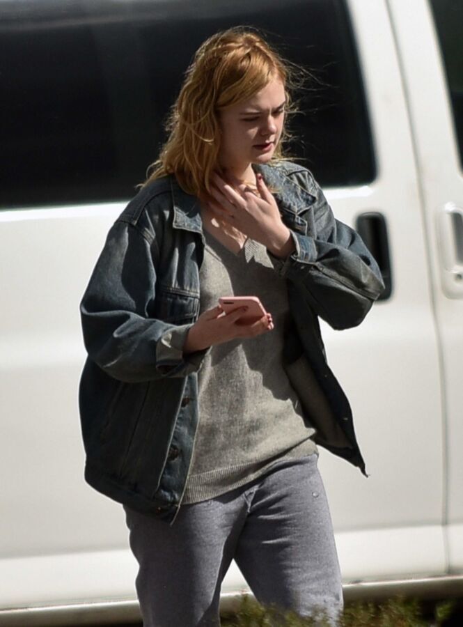 Free porn pics of ELLE FANNING on the Set of Galveston 11 of 14 pics