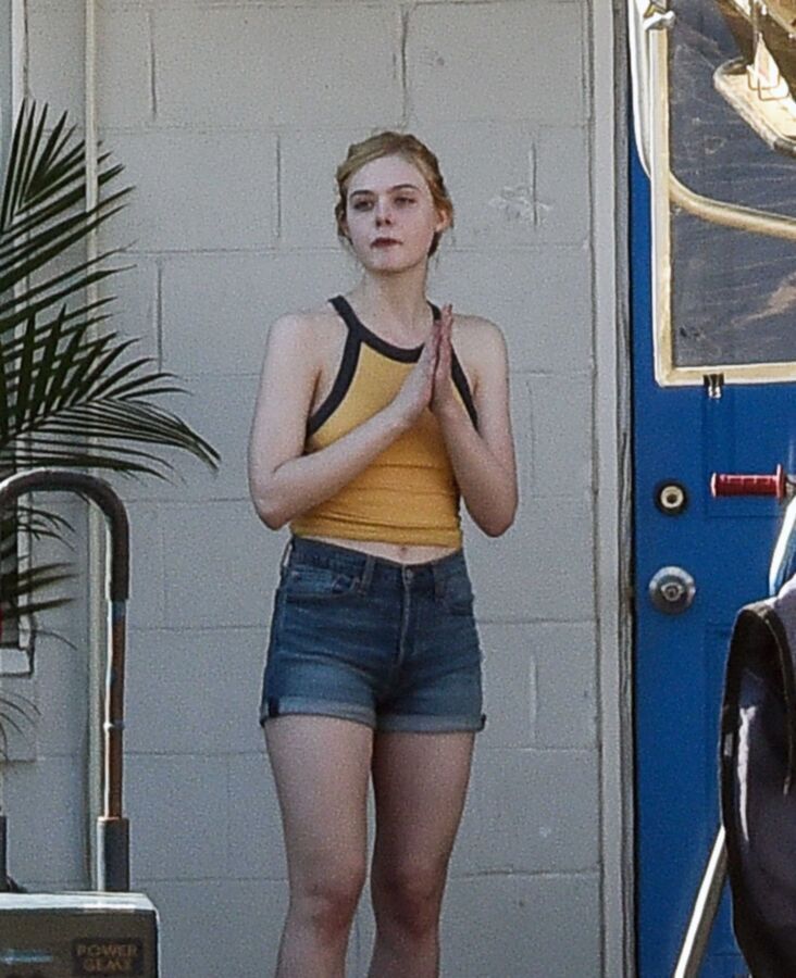 Free porn pics of ELLE FANNING on the Set of Galveston 5 of 14 pics