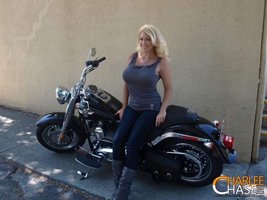 Free porn pics of Charlee Chase biker babe 1 of 65 pics