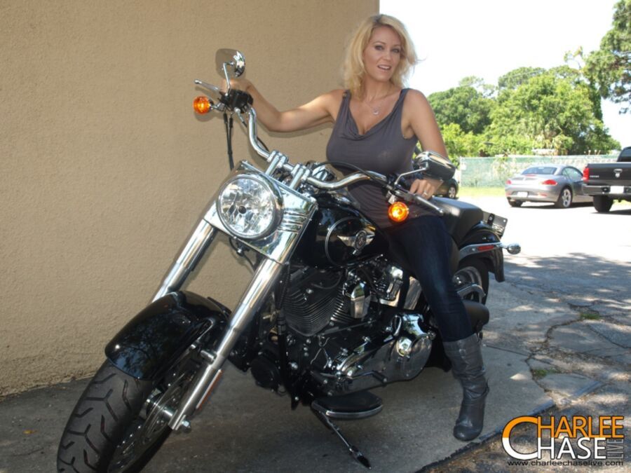 Free porn pics of Charlee Chase biker babe 10 of 65 pics