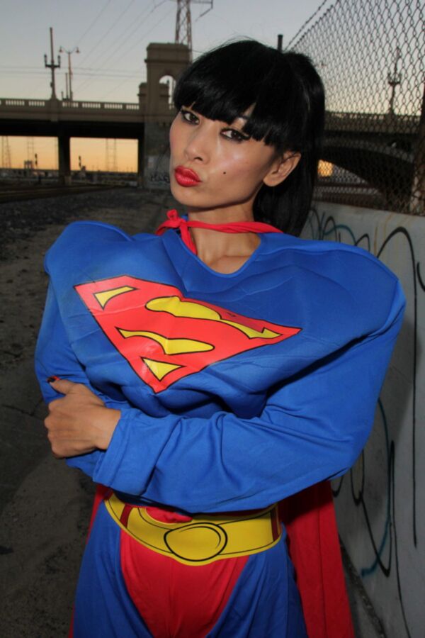 Free porn pics of Bai Ling Cos Playing as Superman 4 of 10 pics