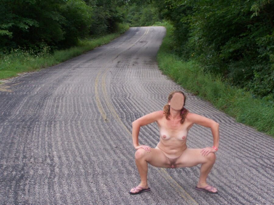 Free porn pics of Flashing naked in the road 2 of 5 pics