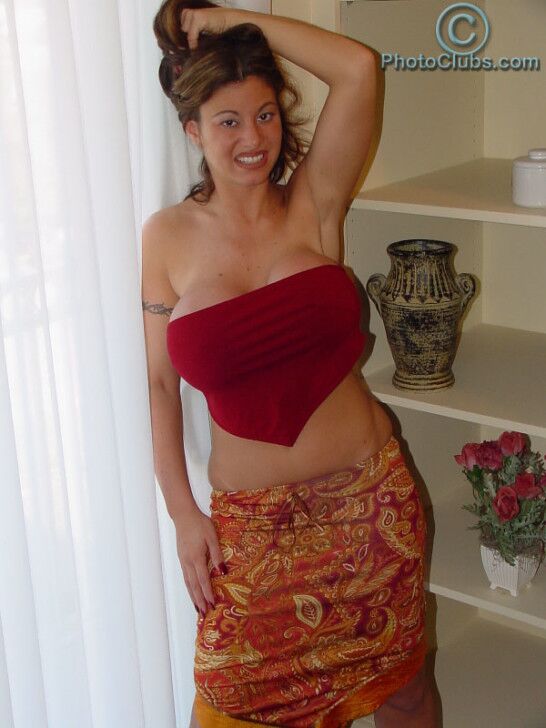 Free porn pics of Crystal Gunns red top and paisley skirt 8 of 48 pics