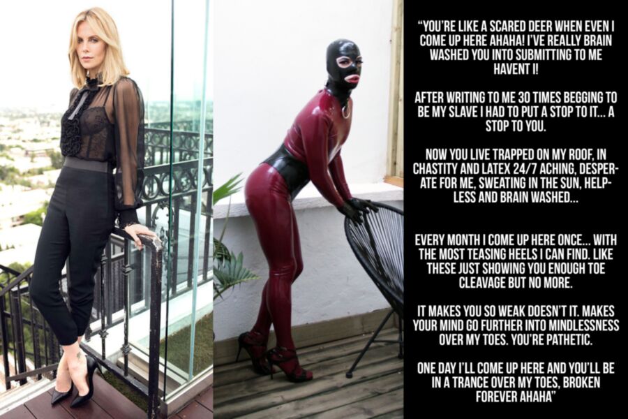Charlize Theron Latex Cruel Slave Chastity Captions Celebrity Porn Photo