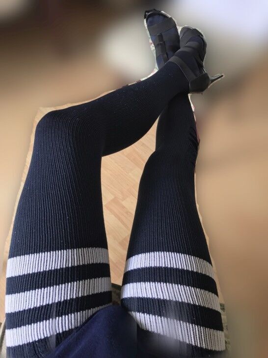 Free porn pics of Asian crossdresser poses in bodysuit and thigh high socks 19 of 20 pics