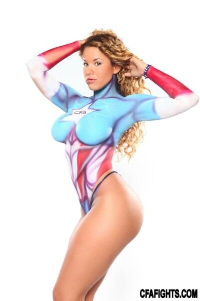 Free porn pics of Superhero Miss Captain America Body Art/Paint 20 of 27 pics