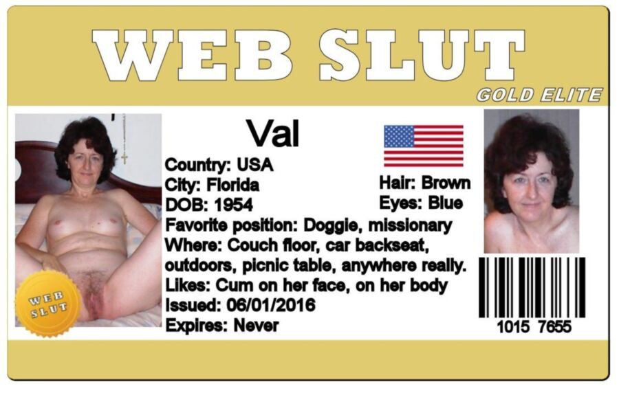Free porn pics of Wife Val Exposes Web Slut ID. Cards  2 of 3 pics