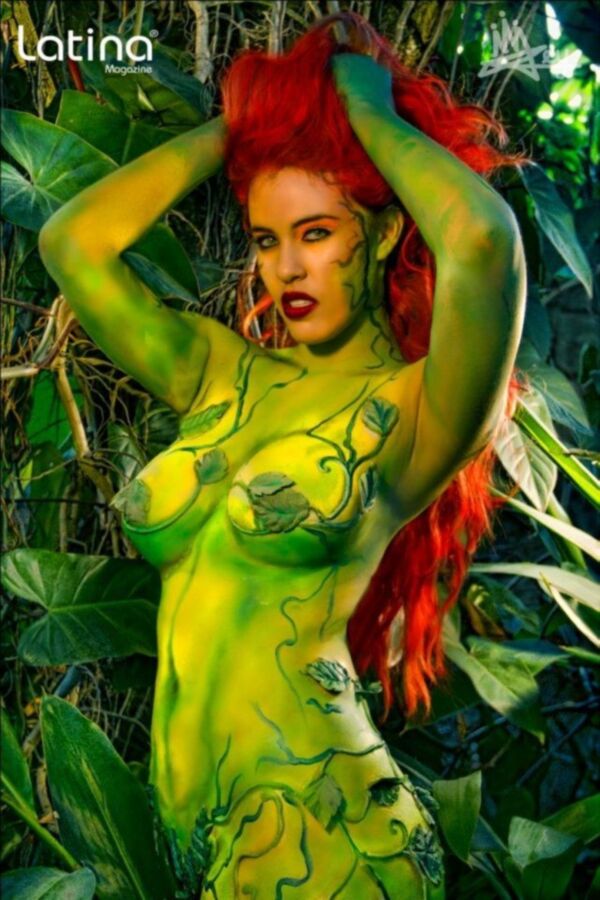 Free porn pics of SuperVillain Poison Ivy Body Art/Paint 13 of 33 pics