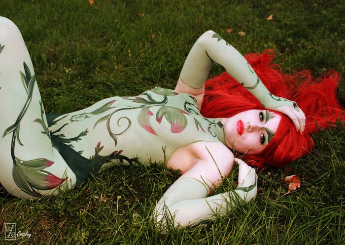 Free porn pics of SuperVillain Poison Ivy Body Art/Paint 21 of 33 pics