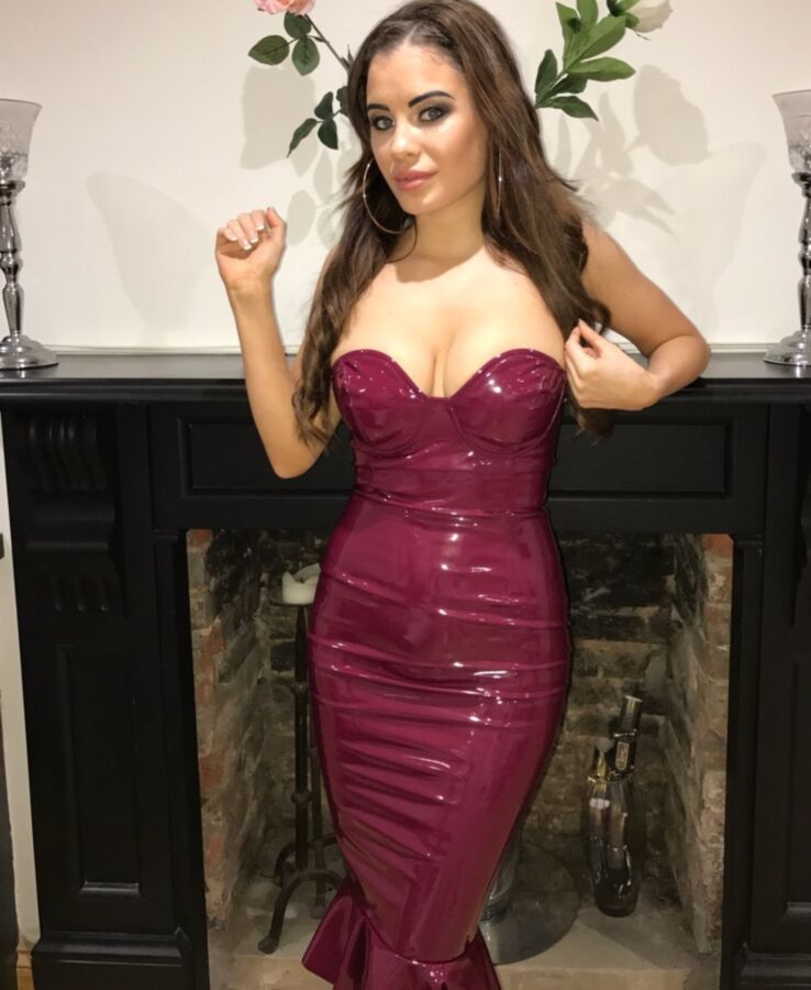 Free porn pics of Carla Howe in Sexy Red Latex Dress 3 of 18 pics