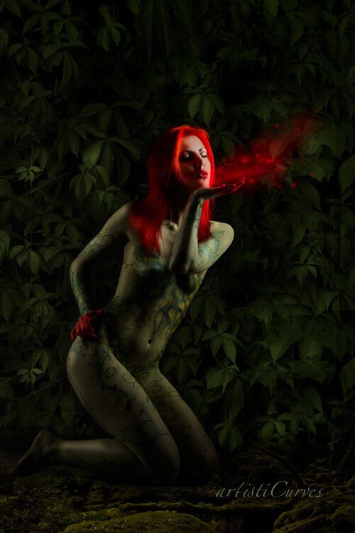Free porn pics of SuperVillain Poison Ivy Body Art/Paint 7 of 33 pics